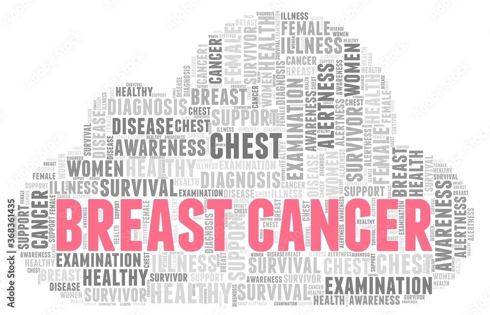 Obraz premium Breast cancer awareness word cloud isolated on a white background