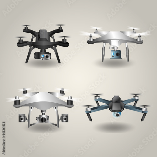 Drone collection with realistic style