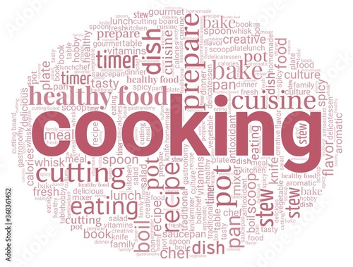 Cooking word cloud isolated on a white background