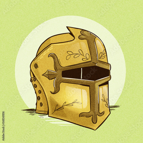 Hand drawn helmet knight