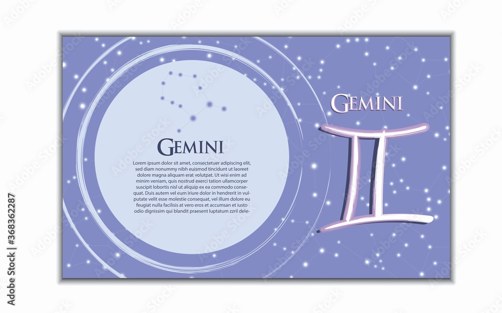 Horizontal banner of 12 zodiac signs with names. Vector illustration of ...
