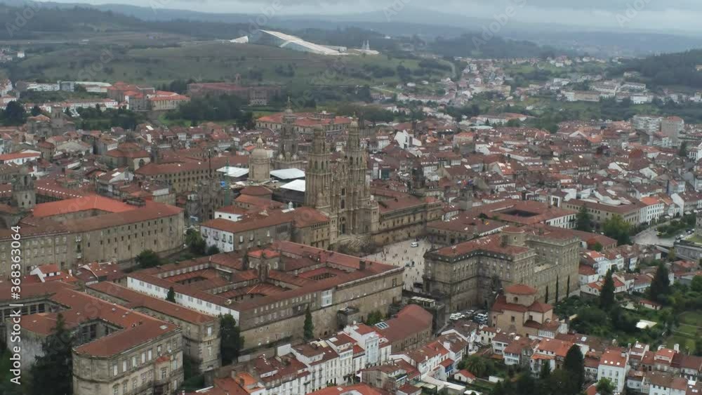 Santiago de Compostela, historical city of Galicia,Spain. Aerial Drone Video Santiago de Compostela, historical city of Galicia,Spain. Aerial Drone Video