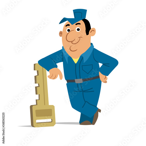 Flat design locksmith character