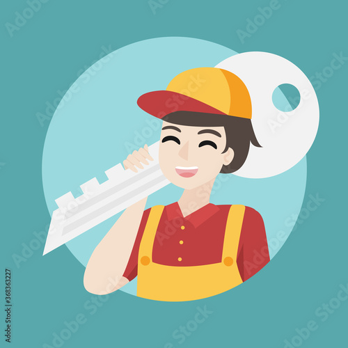Flat design locksmith character