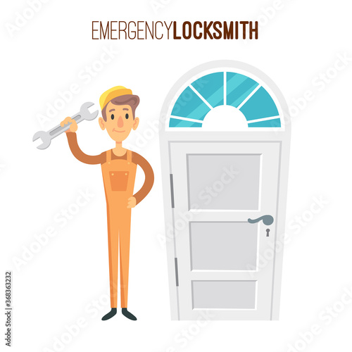 Flat design locksmith character