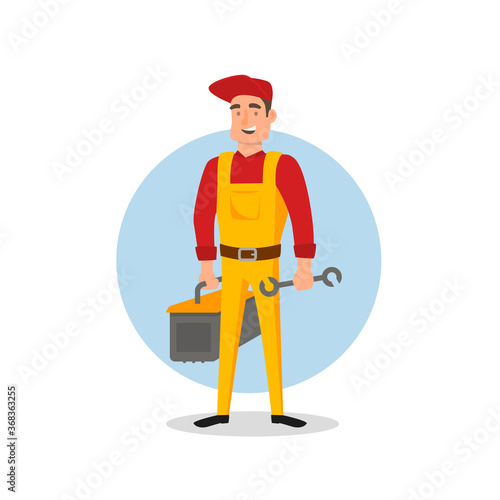 Flat design locksmith character