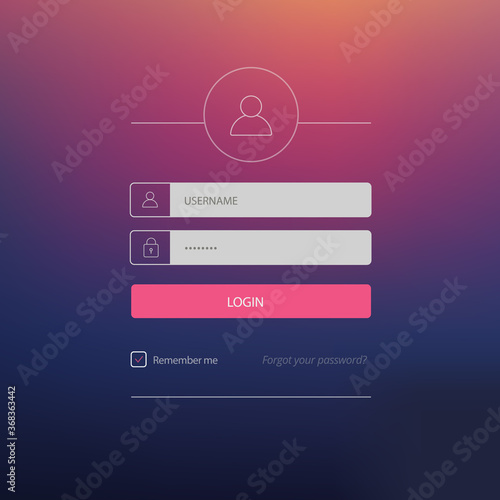Colorful creative login form