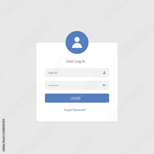 White and blue login form