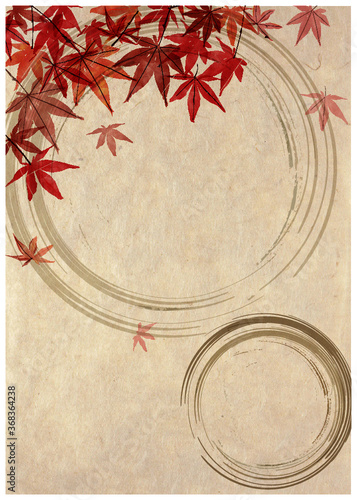 紅葉_和柄_和紙背景