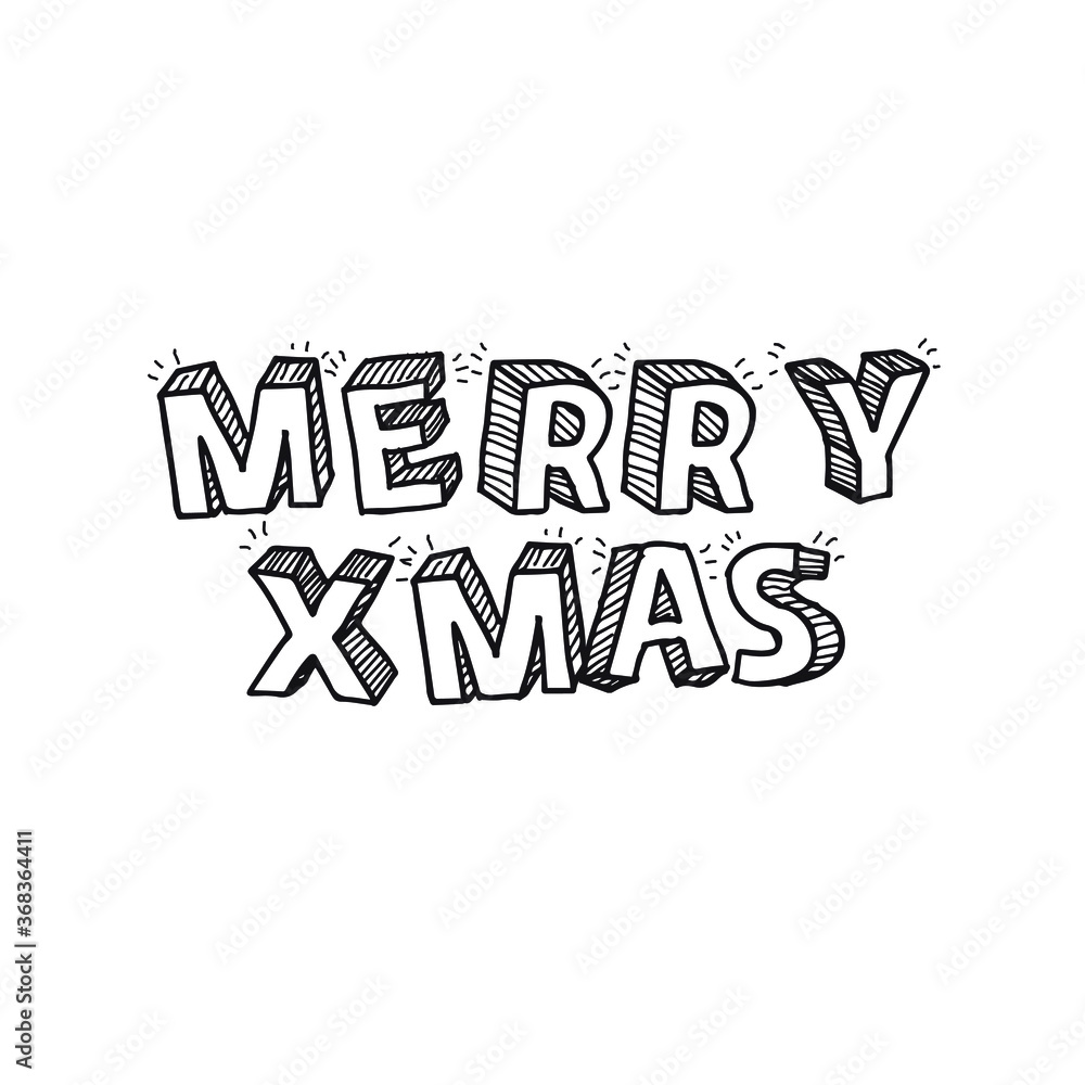 Merry Christmas - Creative typography lettering for Holiday Gift card isolated on white background EPS Vector 