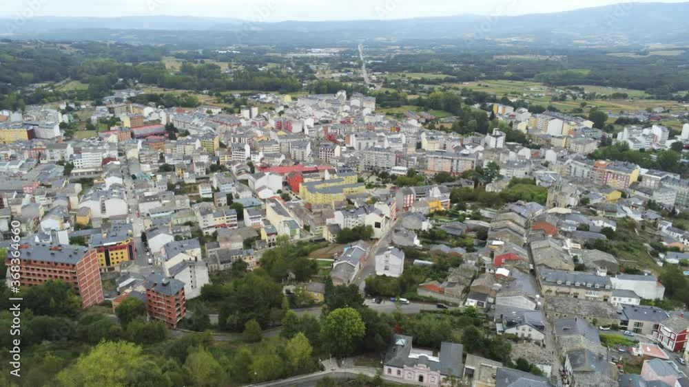 Buildings in city of Galicia,Spain. Aerial Drone Footage Buildings in city of Galicia,Spain. Aerial Drone Footage