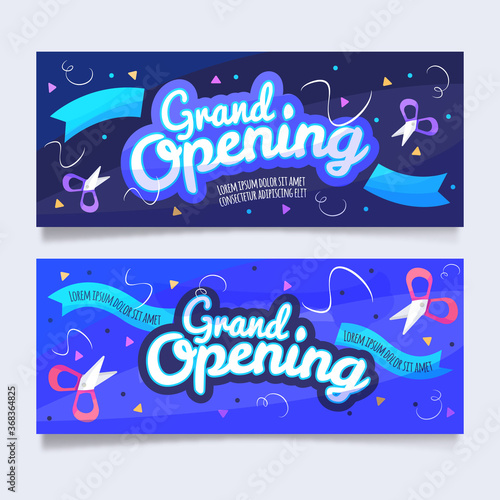 Blue inauguration banners