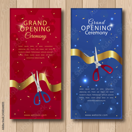 Red and blue inauguration banners