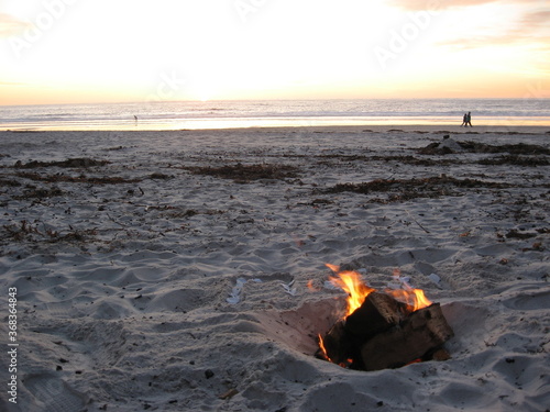 Beach bonfire at day's end