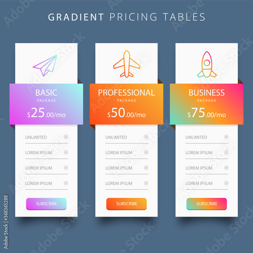 Pricing table pack