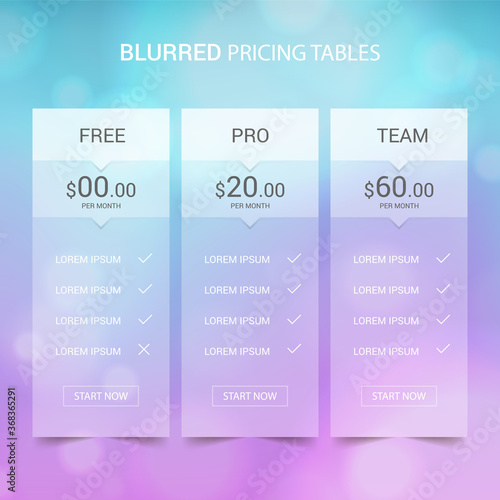 Pricing table pack
