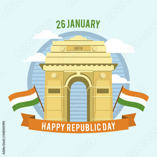Indian republic day design with india gate