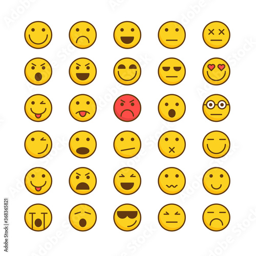 Emoticons Filled outline icon set