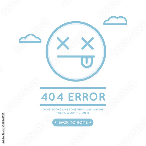 404 error concept with face