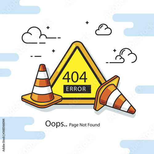 404 error concept with roadworks