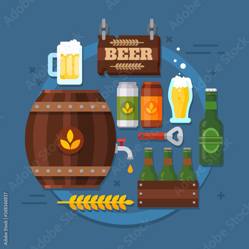 Beer background with elements