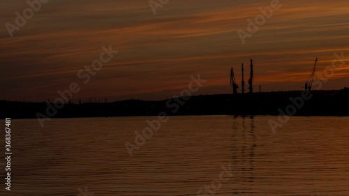 sunset on the river