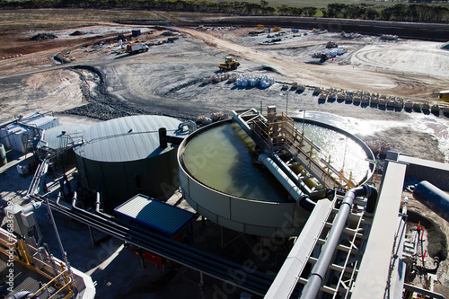 Processing Plant at Lithium Mine in Western Australia. Mechanical processing used to refine lithium spodumene concentrate. photo