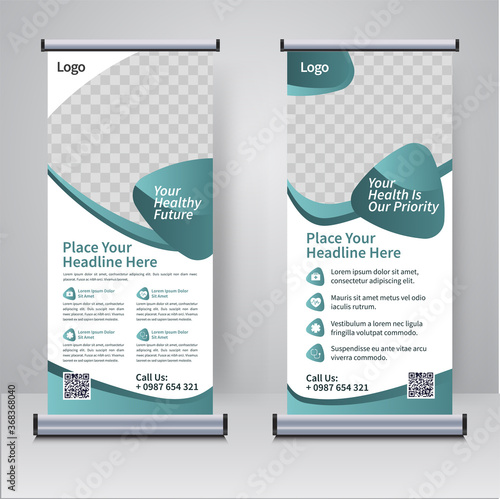 Medical rollup or X banner design template