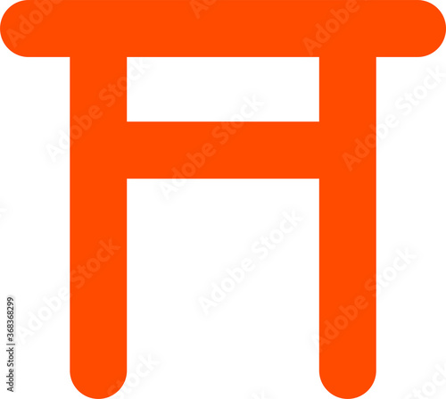 シンプルな神社（鳥居）のピクトグラム