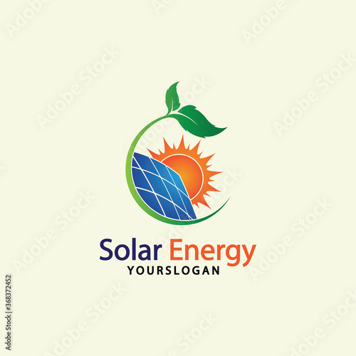 Sun solar energy logo design template. solar tech logo designsv