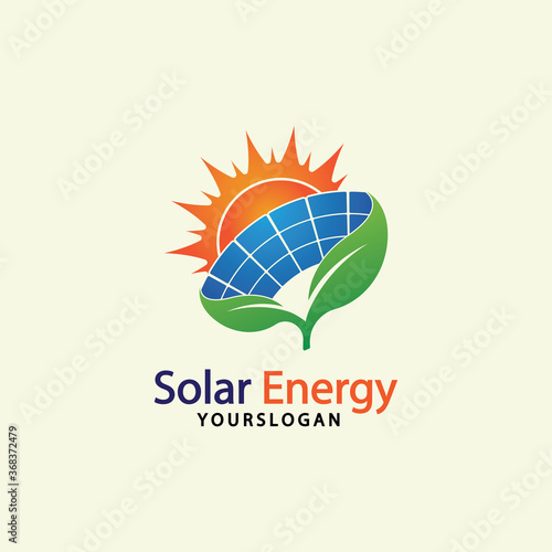 Sun solar energy logo design template. solar tech logo designsv