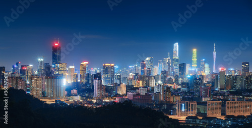 Guangzhou skyline from Baiyun moutain top