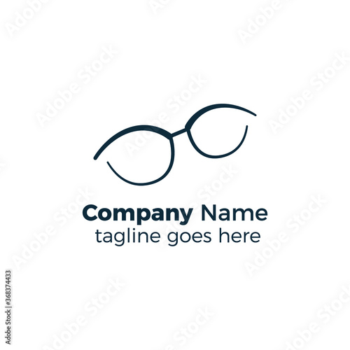 line eyeglasses logo design icon vector illustration simple line