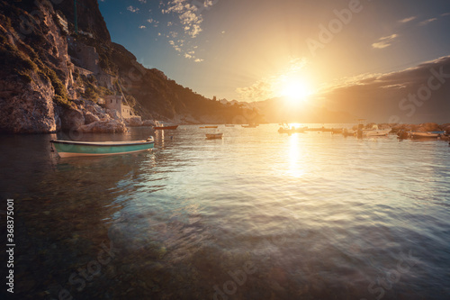 Fototapeta Naklejka Na Ścianę i Meble -  The shore of Conca dei Marini, Amalfi Coast, Italy