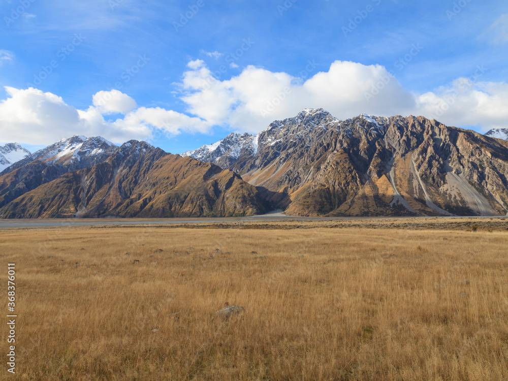 Dried Grassland Valley, New Zealand.