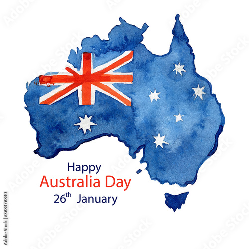 Watercolor australia day background