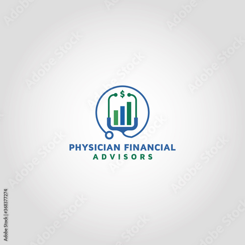 Physician financial Advisors logo design template idea