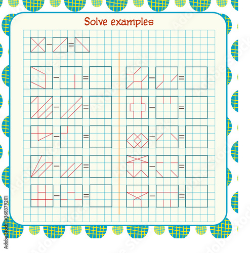  Logic exercises for children. solve examples according to the model