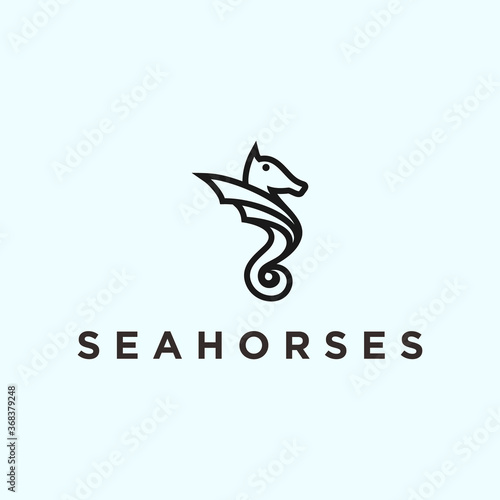 seahorse Logo vector silhouette icon