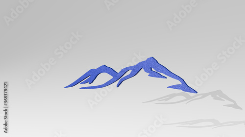 Canvas Print outline of mountains on the wall