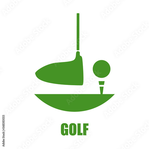 Golf tee shot. Colored icon. © studio marble
