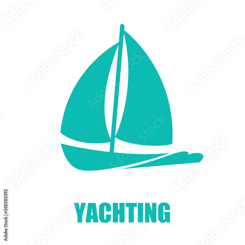 Sailing yacht. Colored icon.