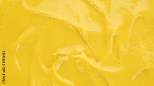 Canvastavla yellow American mustard top view