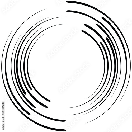 Lines in Circle Form . Spiral Vector Illustration .Technology round Logo . Design element . Abstract Geometric shape . Striped border frame for image