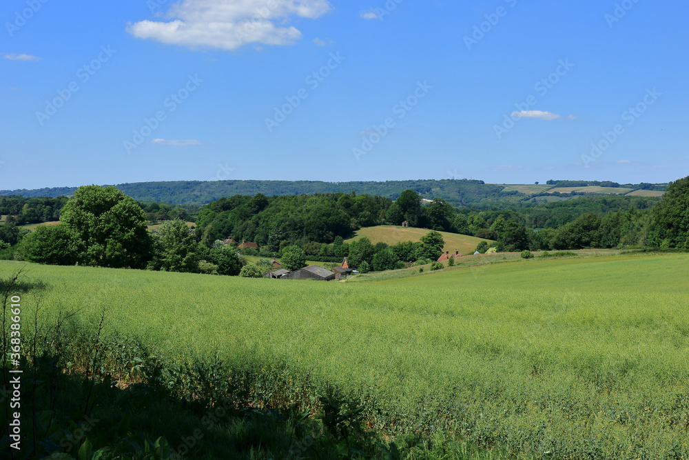 A beautiful landscape scene looking out over the Westerham countryside