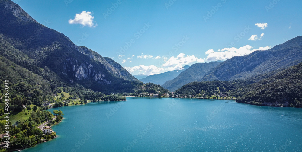 Ledro Lake in Ledro Valley, Trentino Alto Adige,northern Italy, Europe. This lake is one of the most beautiful in the Trentino.