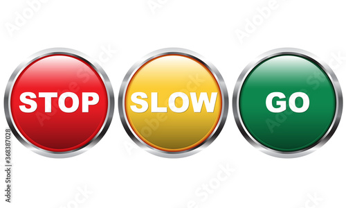 Set of Stop and Go Traffic Buttons