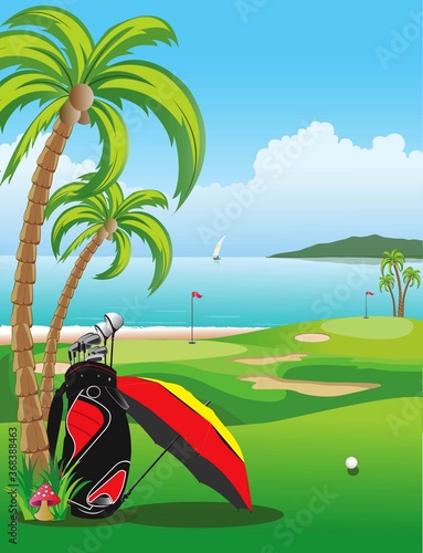 Golf course on the sea