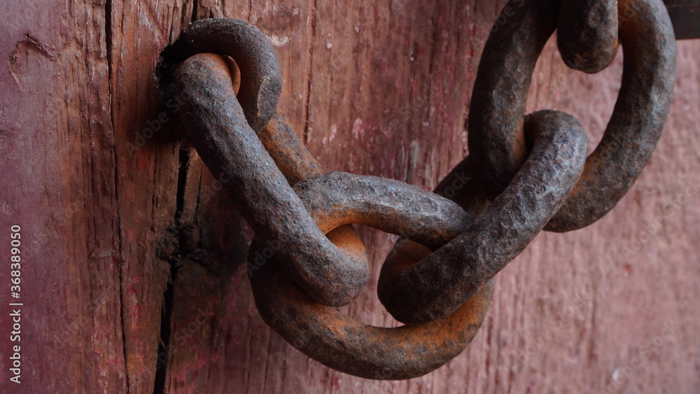 Texture of a thick and powerful rust chain Texture of a thick and powerful rust chain