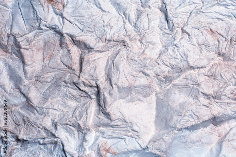 Paper texture. Background of raw big crumpled  paper. Grey blue recucled paper.